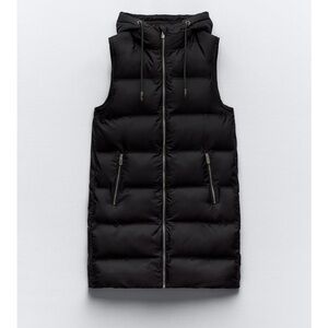 Zara Long Puffer Vest Large